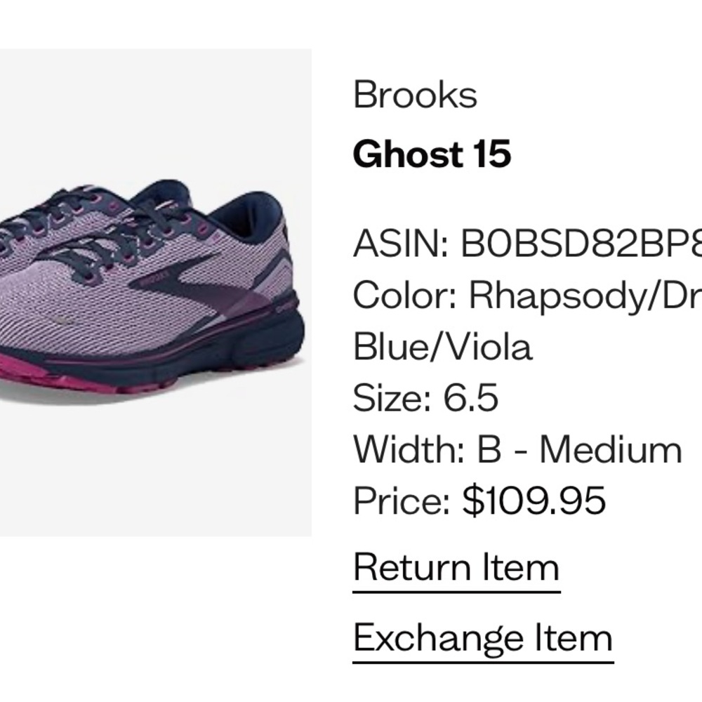 Brooks Ghost 15 Running Shoes - Rhapsody/Dress blue/Viola